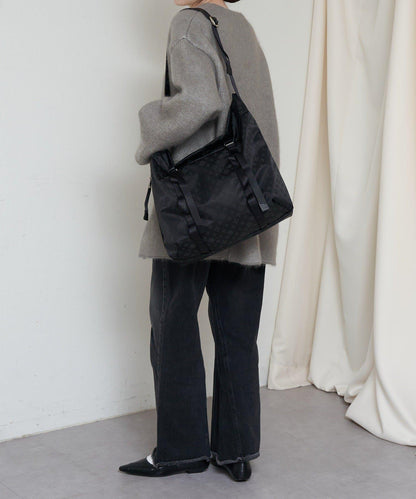 尼龍提花金屬扣單肩包 L