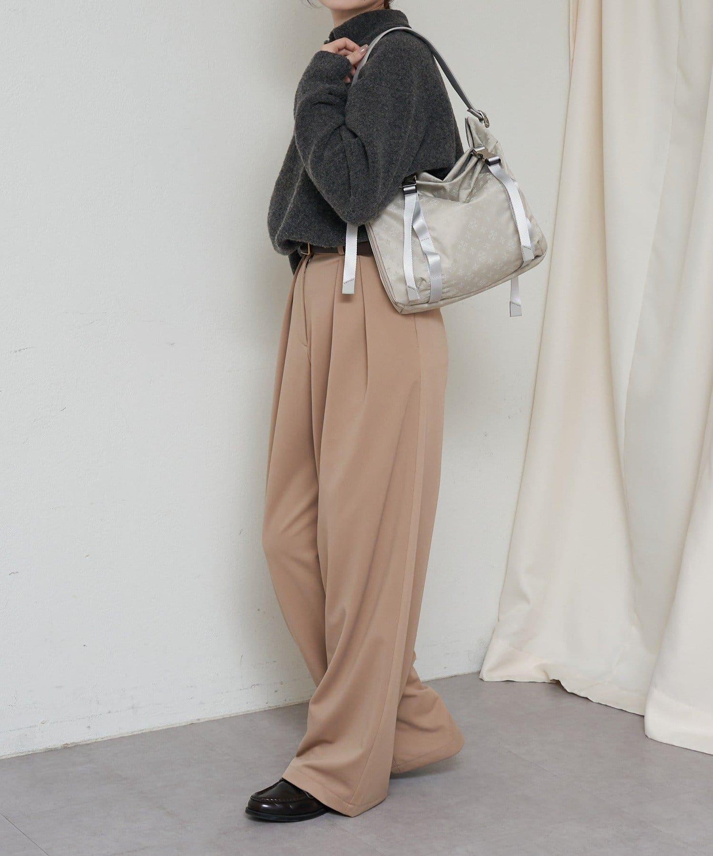 尼龍提花金屬扣中號單肩包