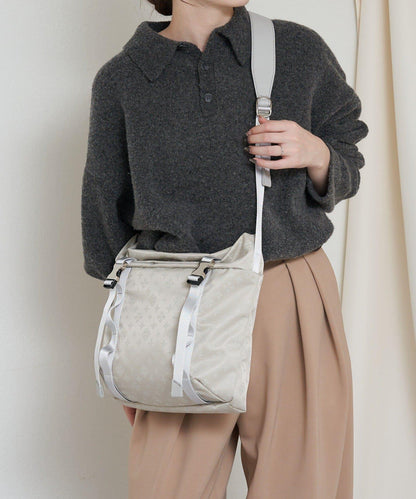 尼龍提花金屬扣中號單肩包