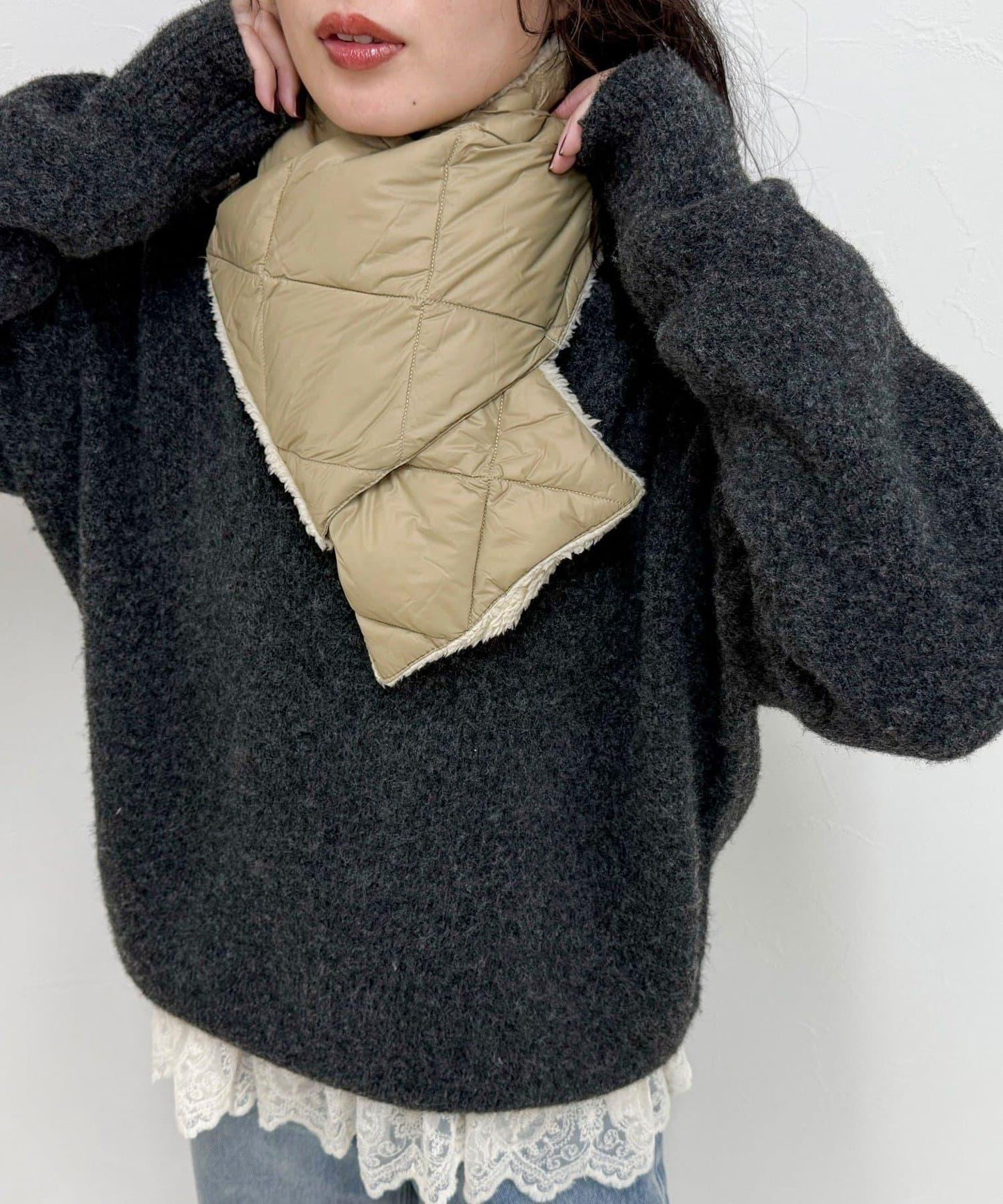 TAION CITY可翻轉羽絨圍巾