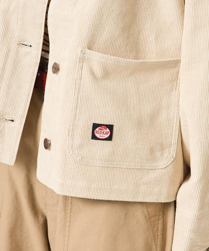 特別款燈芯絨無領V領夾克＜可搭配套裝＞