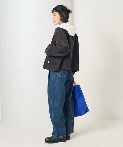 特別款燈芯絨無領V領夾克＜可搭配套裝＞