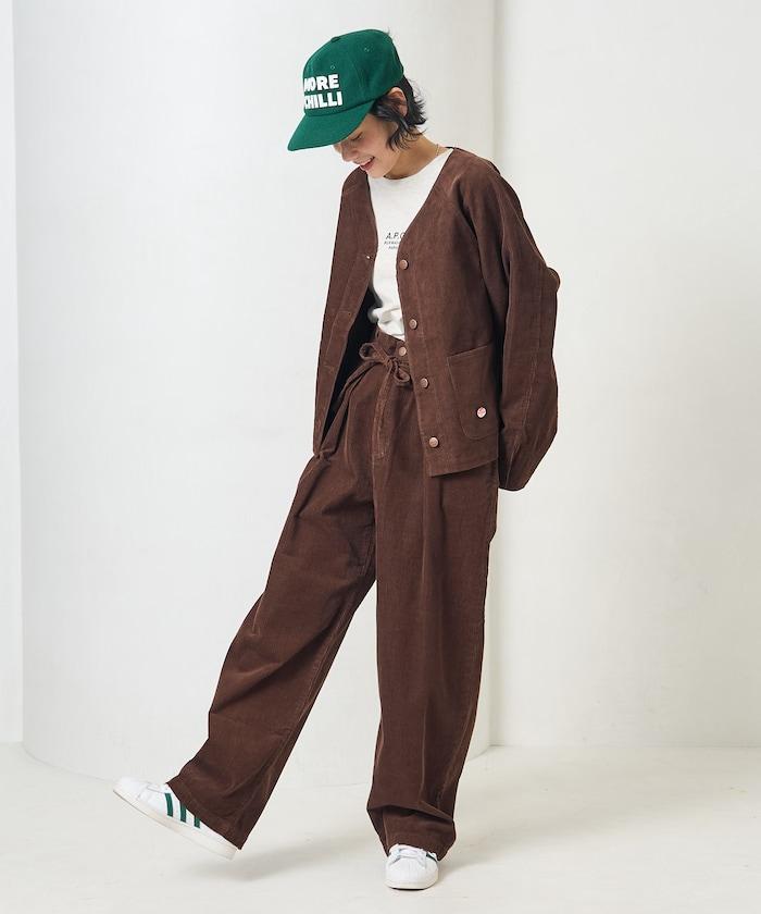 特別款燈芯絨抽繩休閒褲＜可搭配套裝＞