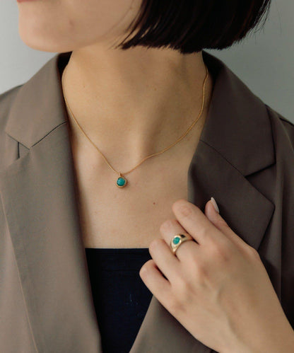 迷你彩色圓形吊墜項鍊