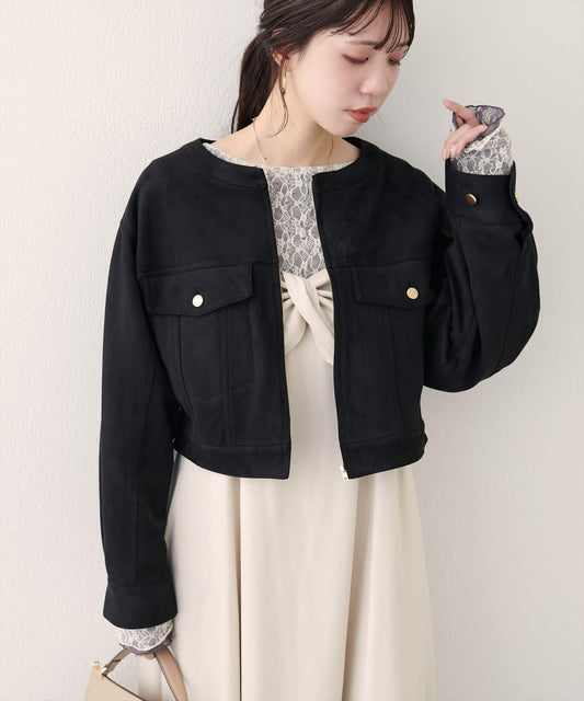 【natural couture】仿麂皮短夾克