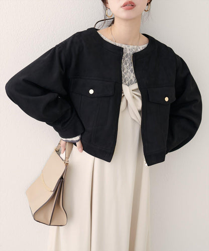 【natural couture】仿麂皮短夾克