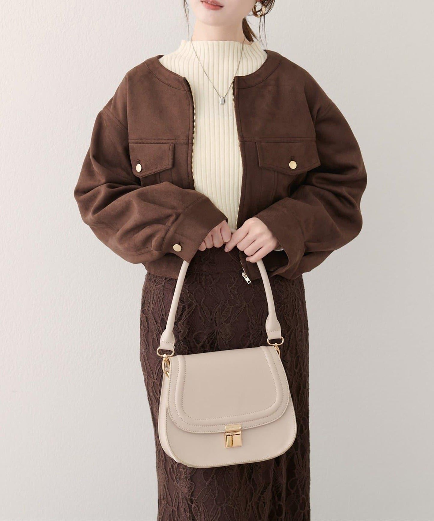 【natural couture】仿麂皮短夾克