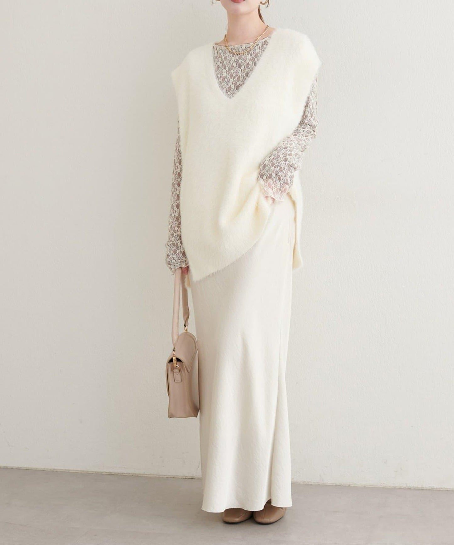 【natural couture】羽毛紗線針織背心