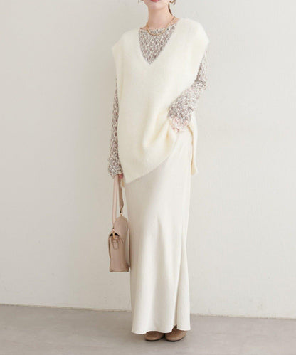 【natural couture】羽毛紗線針織背心