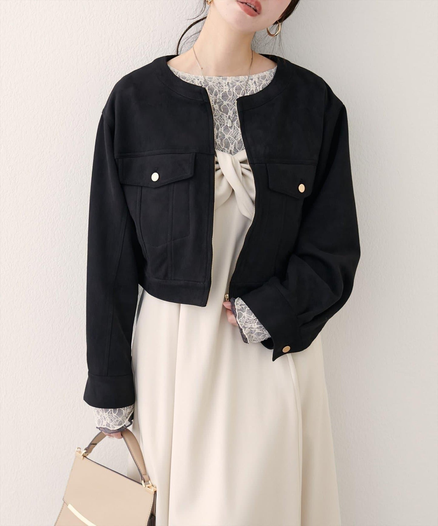 【natural couture】仿麂皮短夾克