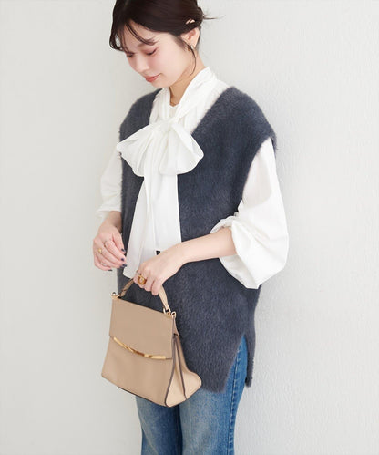 【natural couture】羽毛紗線針織背心