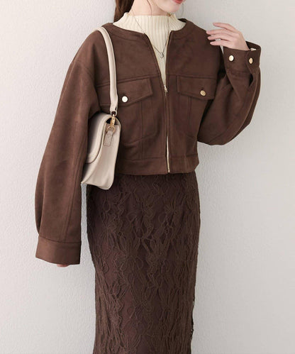 【natural couture】仿麂皮短夾克