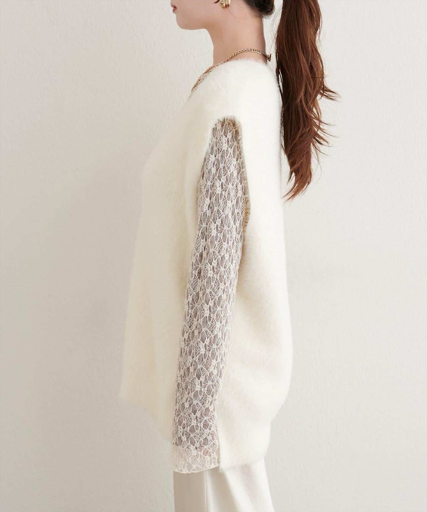 【natural couture】羽毛紗線針織背心