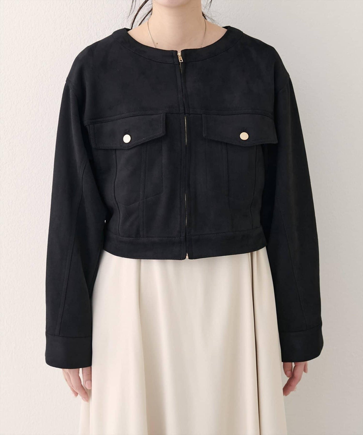 【natural couture】仿麂皮短夾克