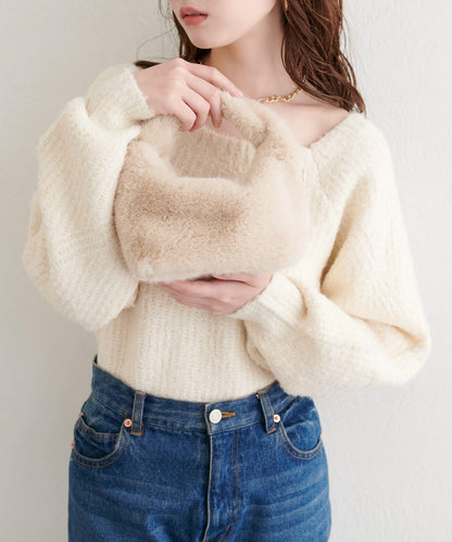 帶肩帶仿皮草包