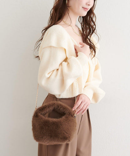 帶肩帶仿皮草包