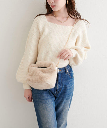 帶肩帶仿皮草包