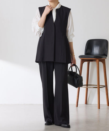 【臀部遮蓋】斜紋百褶馬甲/套裝/禮服