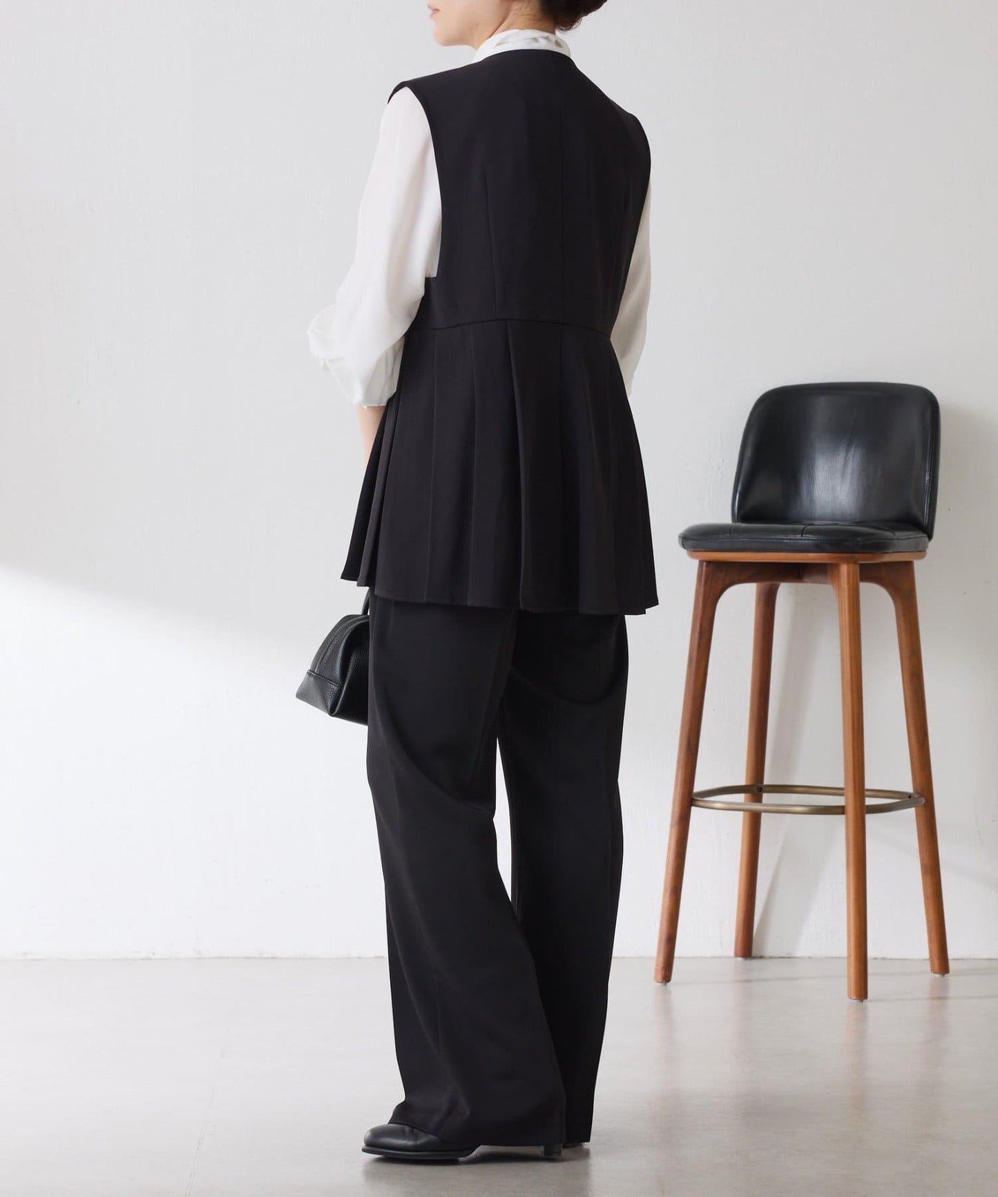 【臀部遮蓋】斜紋百褶馬甲/套裝/禮服