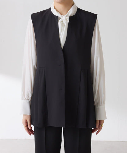 【臀部遮蓋】斜紋百褶馬甲/套裝/禮服