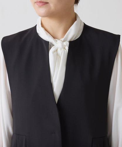 【臀部遮蓋】斜紋百褶馬甲/套裝/禮服