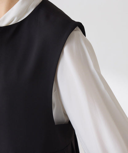 【臀部遮蓋】斜紋百褶馬甲/套裝/禮服