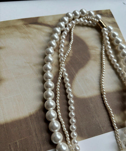 磁性三連珍珠項鍊