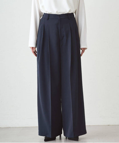 2褶寬鬆長褲