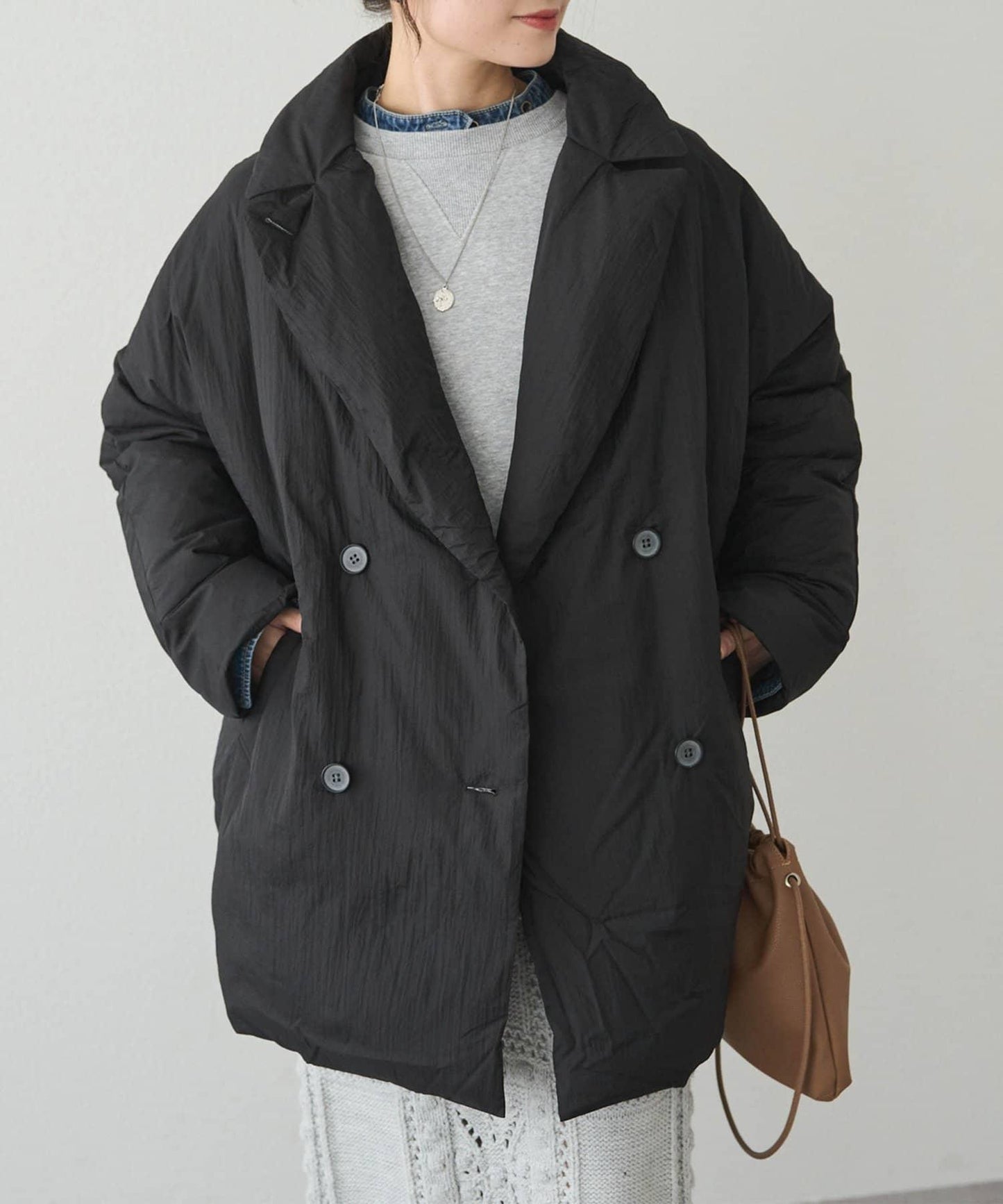 再生羽絨西裝領大衣