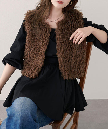 【EVERY.VERY niceclaup】仿皮草馬甲