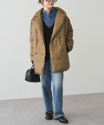 再生羽絨西裝領大衣