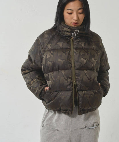 拼色圖案加厚尼龍夾克