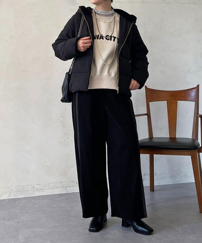 毛絨拼接輕薄羽絨服