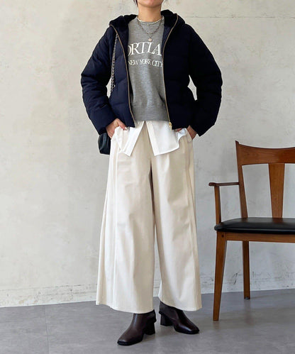 毛絨拼接輕薄羽絨服