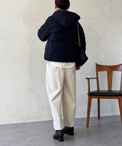 毛絨拼接輕薄羽絨服