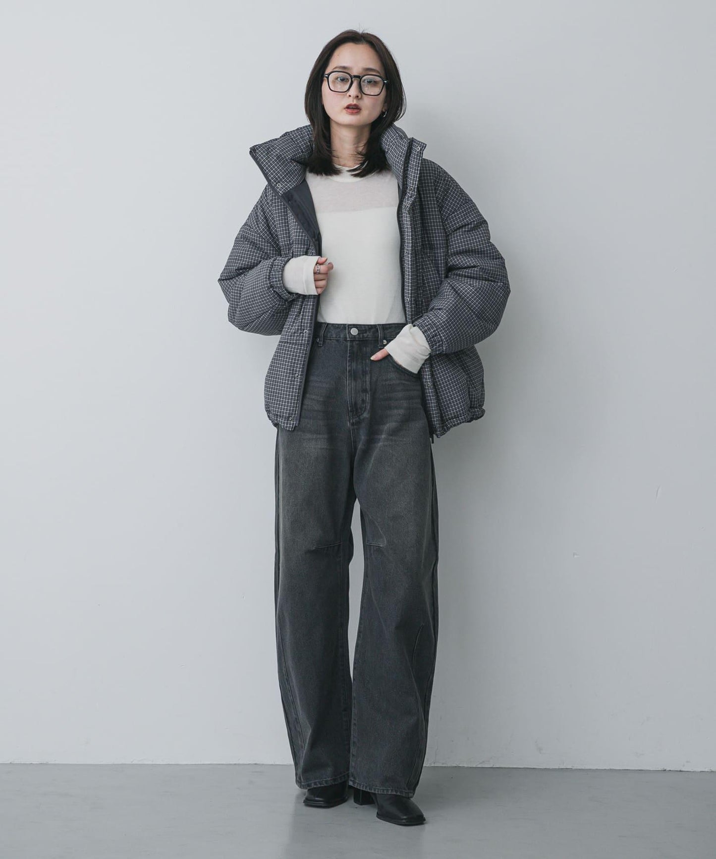 弧形牛仔褲