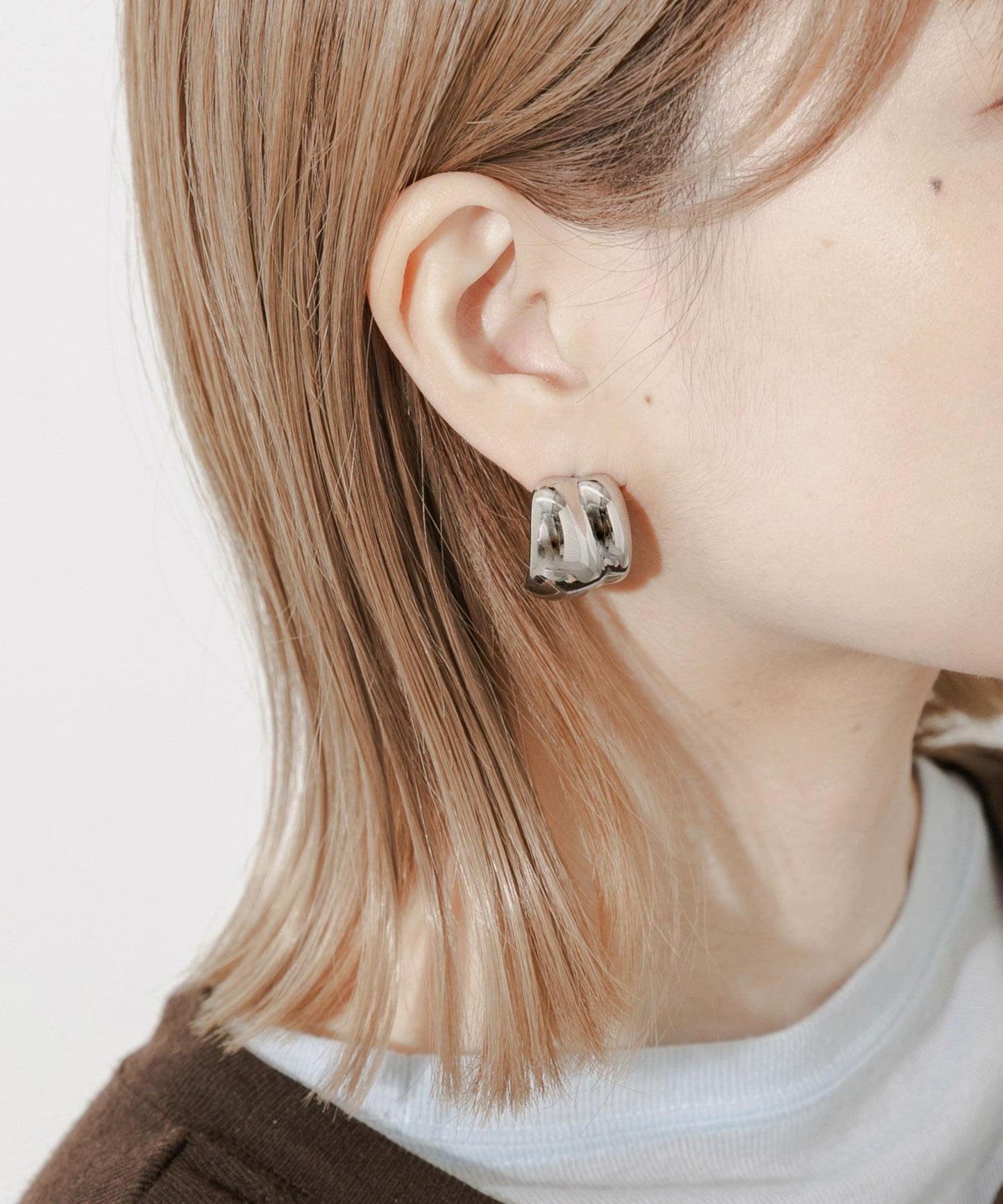 不鏽鋼漸變寬耳環