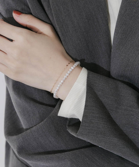 珍珠鏈條2件套手鍊