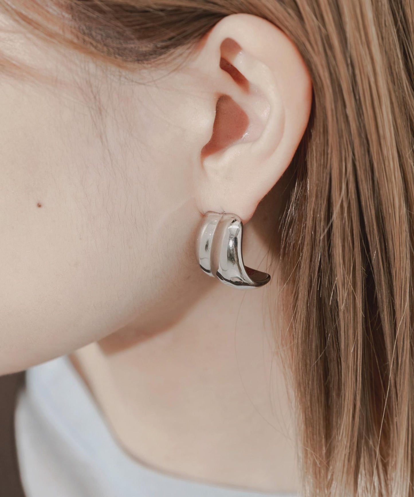 不鏽鋼漸變寬耳環