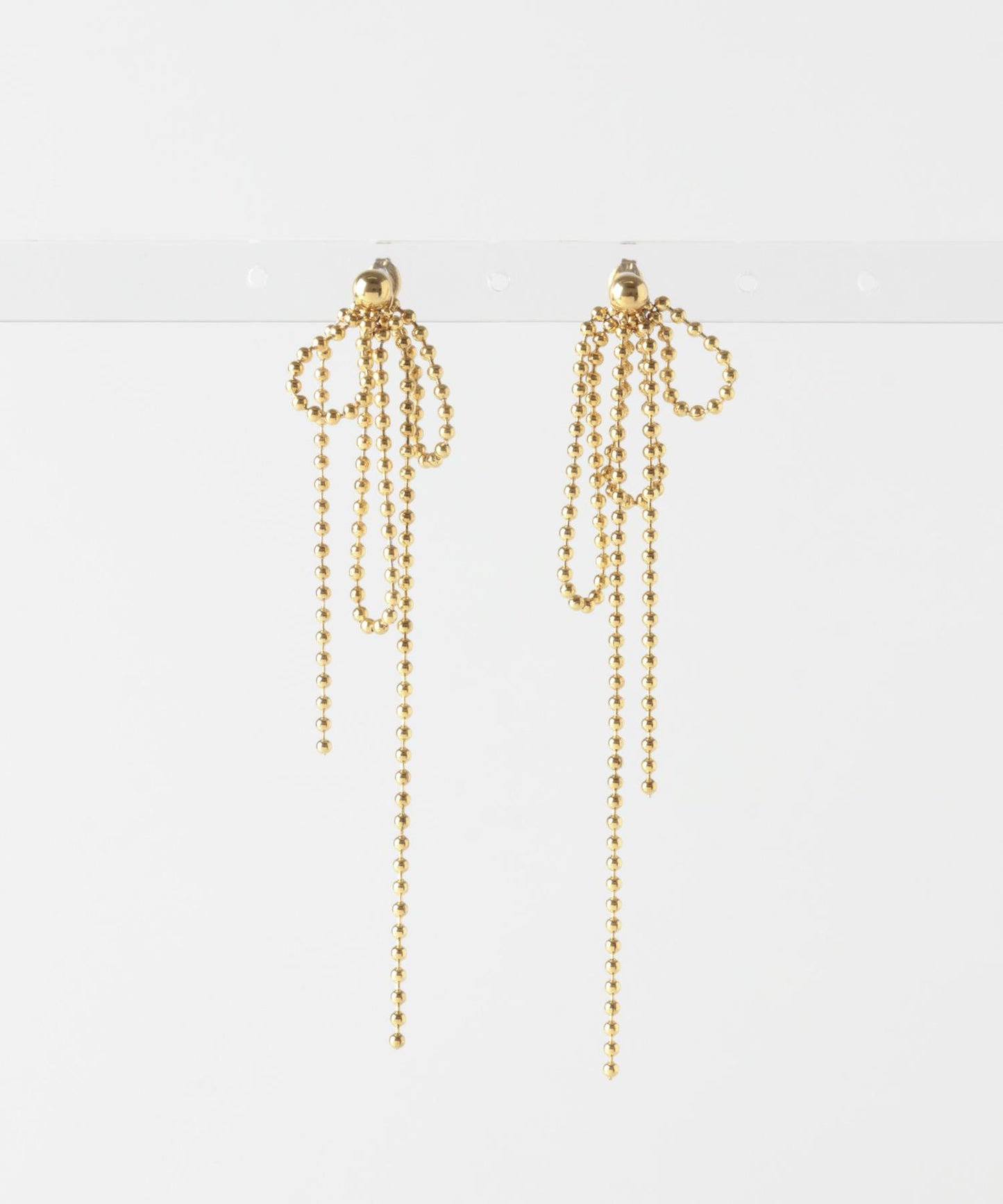 不鏽鋼搖擺球鏈耳環