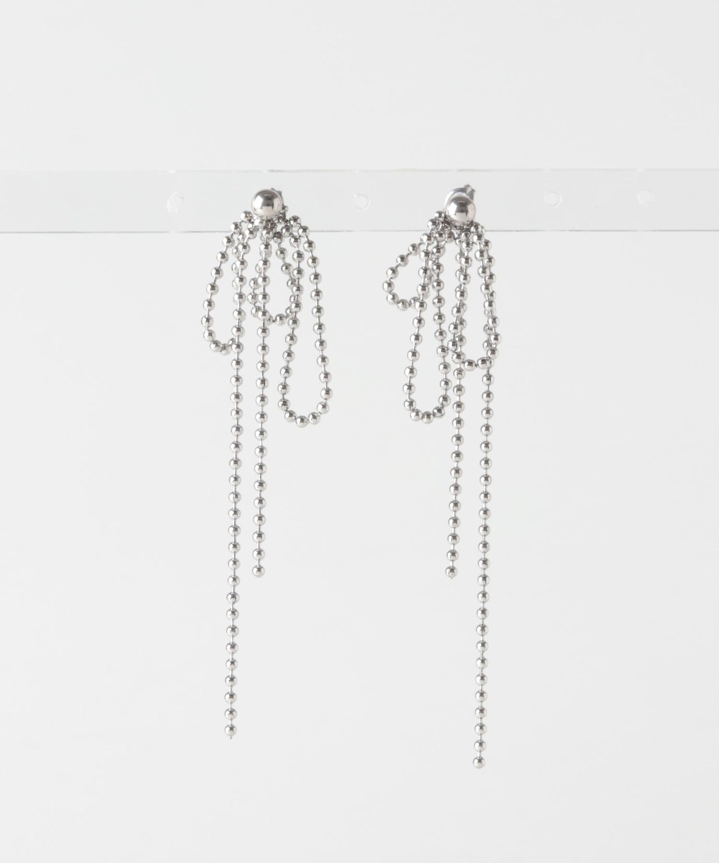 不鏽鋼搖擺球鏈耳環