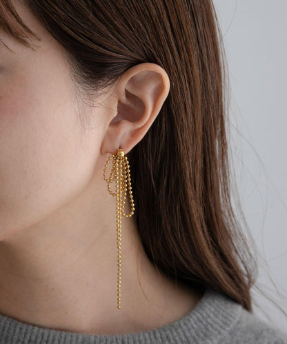 不鏽鋼搖擺球鏈耳環