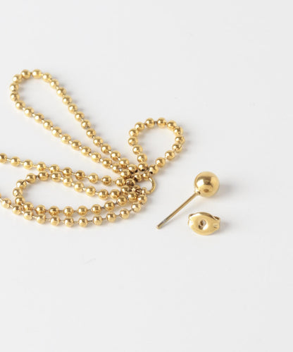 不鏽鋼搖擺球鏈耳環