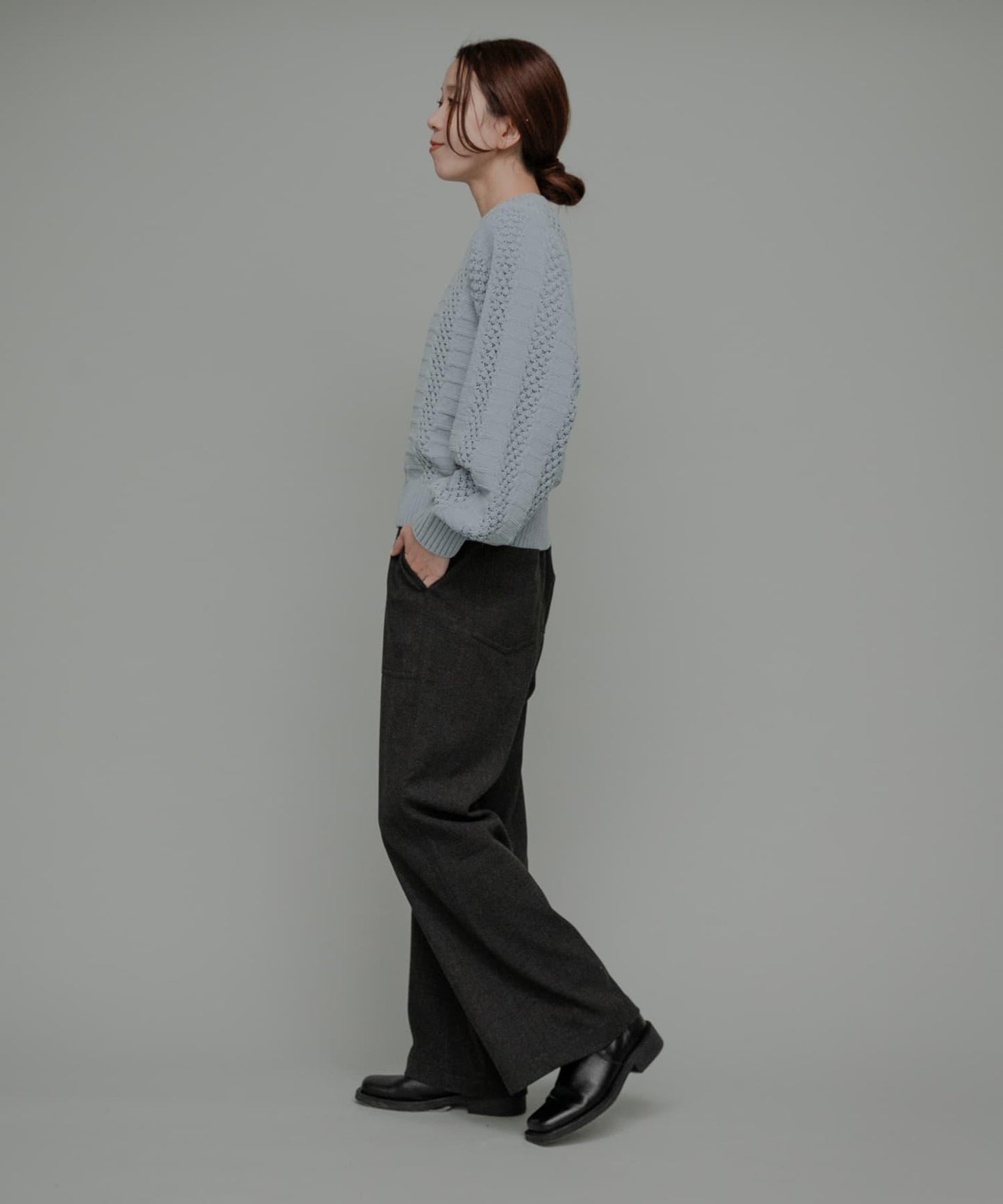 牛仔風格拼接工裝休閒褲
