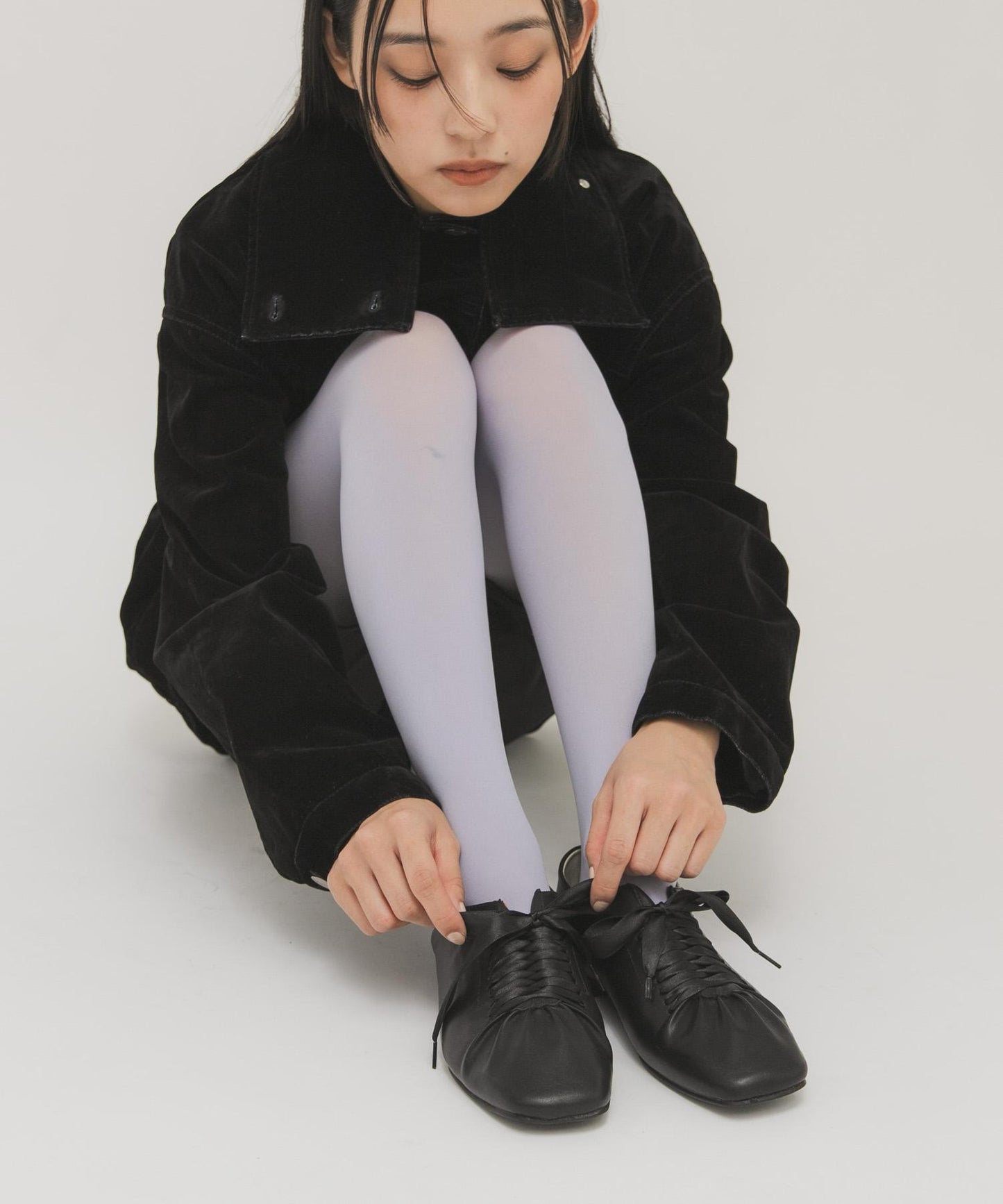 緞面蝴蝶結褶皺女鞋
