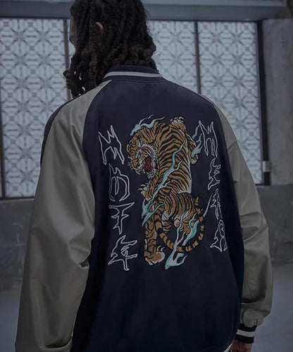 NOT4NERD/ノットフォーナード/虎紋緞面飛行夾克