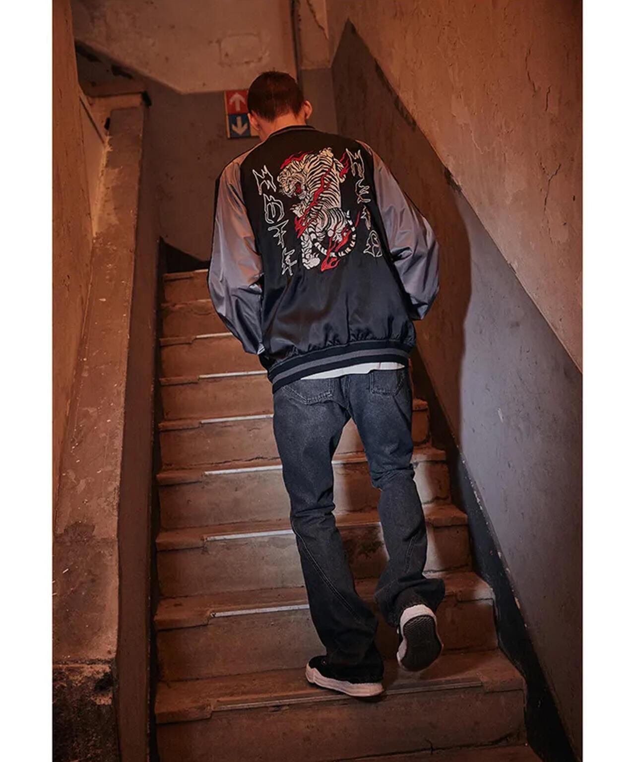 NOT4NERD/ノットフォーナード/虎紋緞面飛行夾克