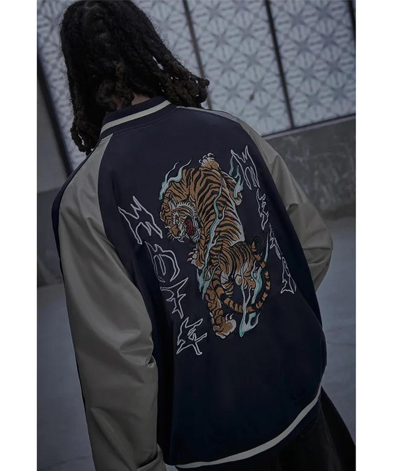 NOT4NERD/ノットフォーナード/虎紋緞面飛行夾克