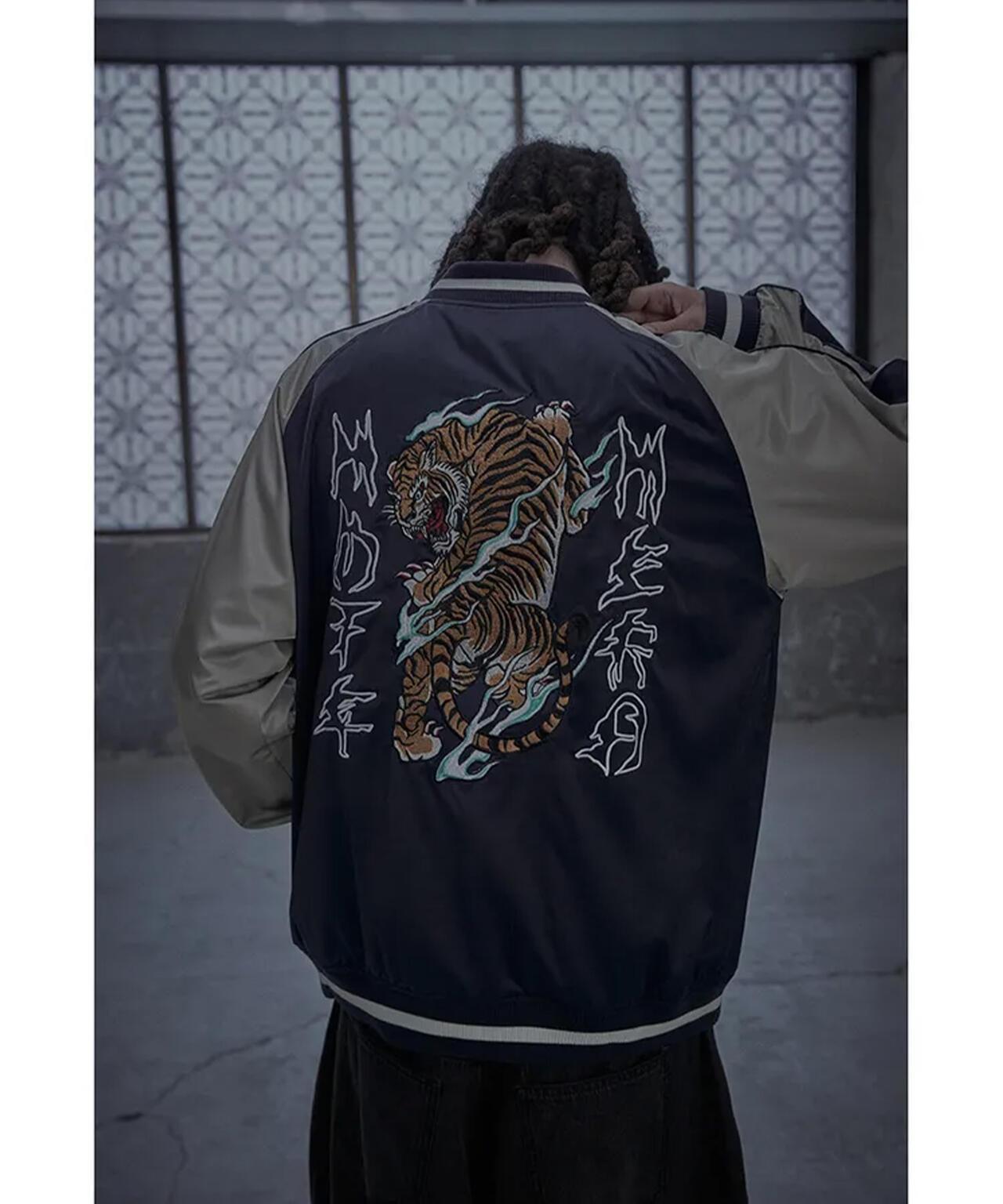 NOT4NERD/ノットフォーナード/虎紋緞面飛行夾克