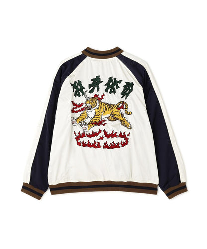 NOT4NERD/ノットフォーナード/虎頭刺繡緞面棒球夾克